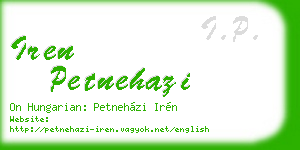 iren petnehazi business card
